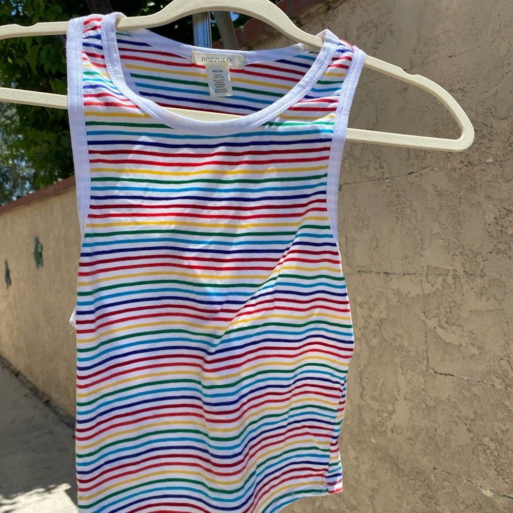 Cute rainbow striped racerback tank top